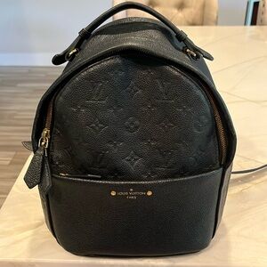 Louis Vuitton Sorbonne backpack monogram empreinte leather in black